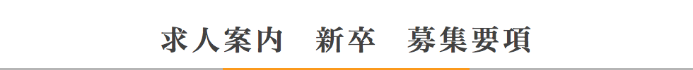 求人案内 新卒 募集要項